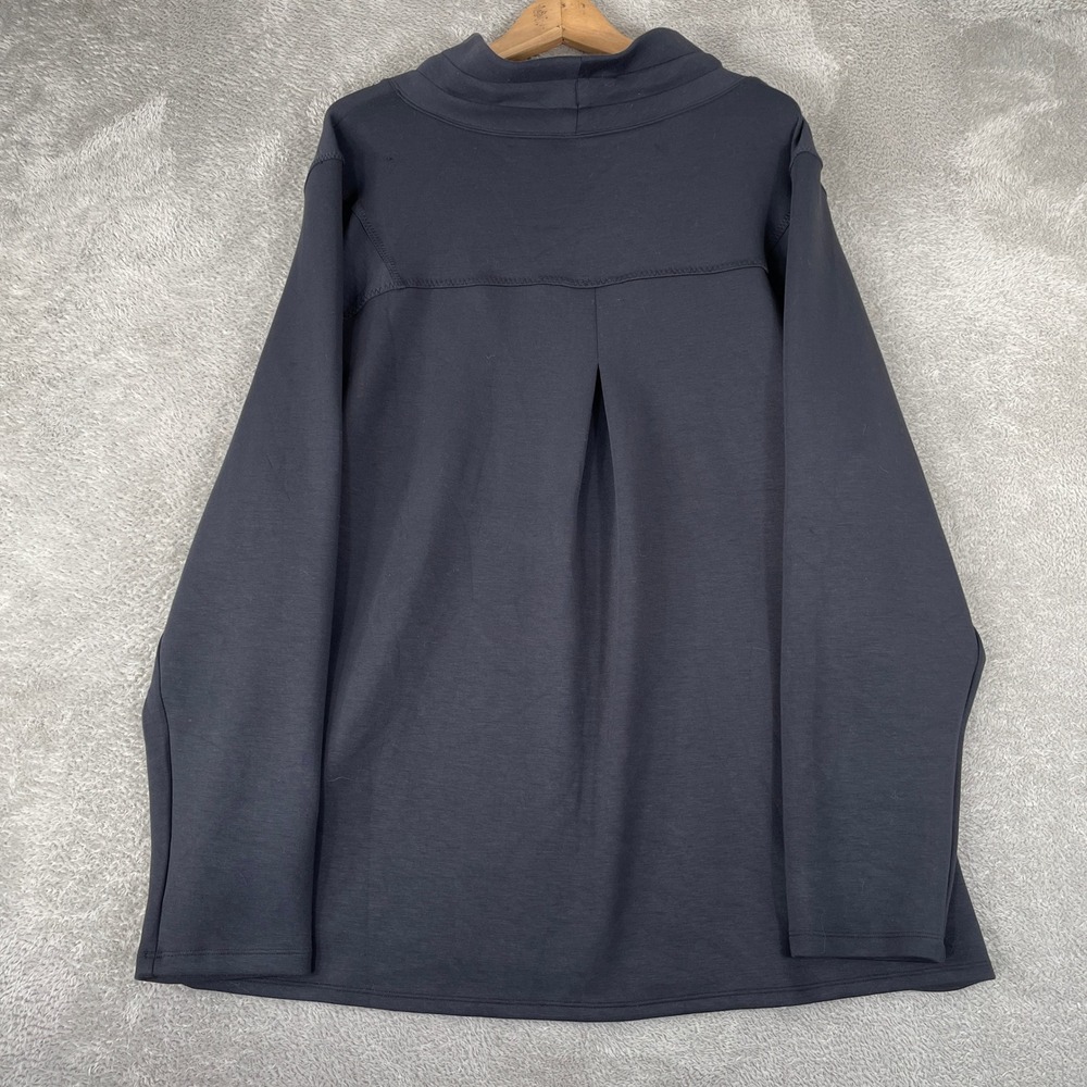 Spanx AirEssentials Pullover Womens 3XL Black Mock Neck Pleated Athleisure Top - Picture 2 of 11